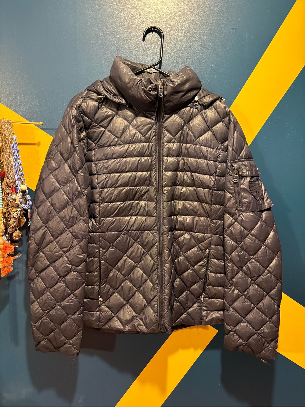 Ralph Lauren Navy Down Quilted Down Coat GUC
